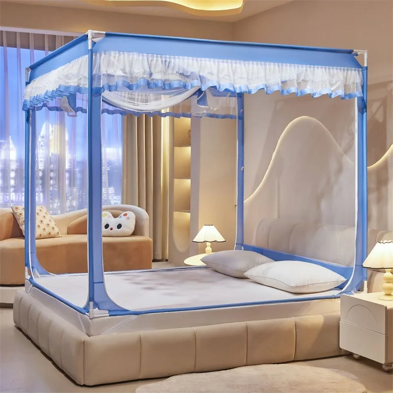 

Mosquito net, household bedroom 1.8 sitting bed, three doors, encrypted children's bracket, anti-drop.