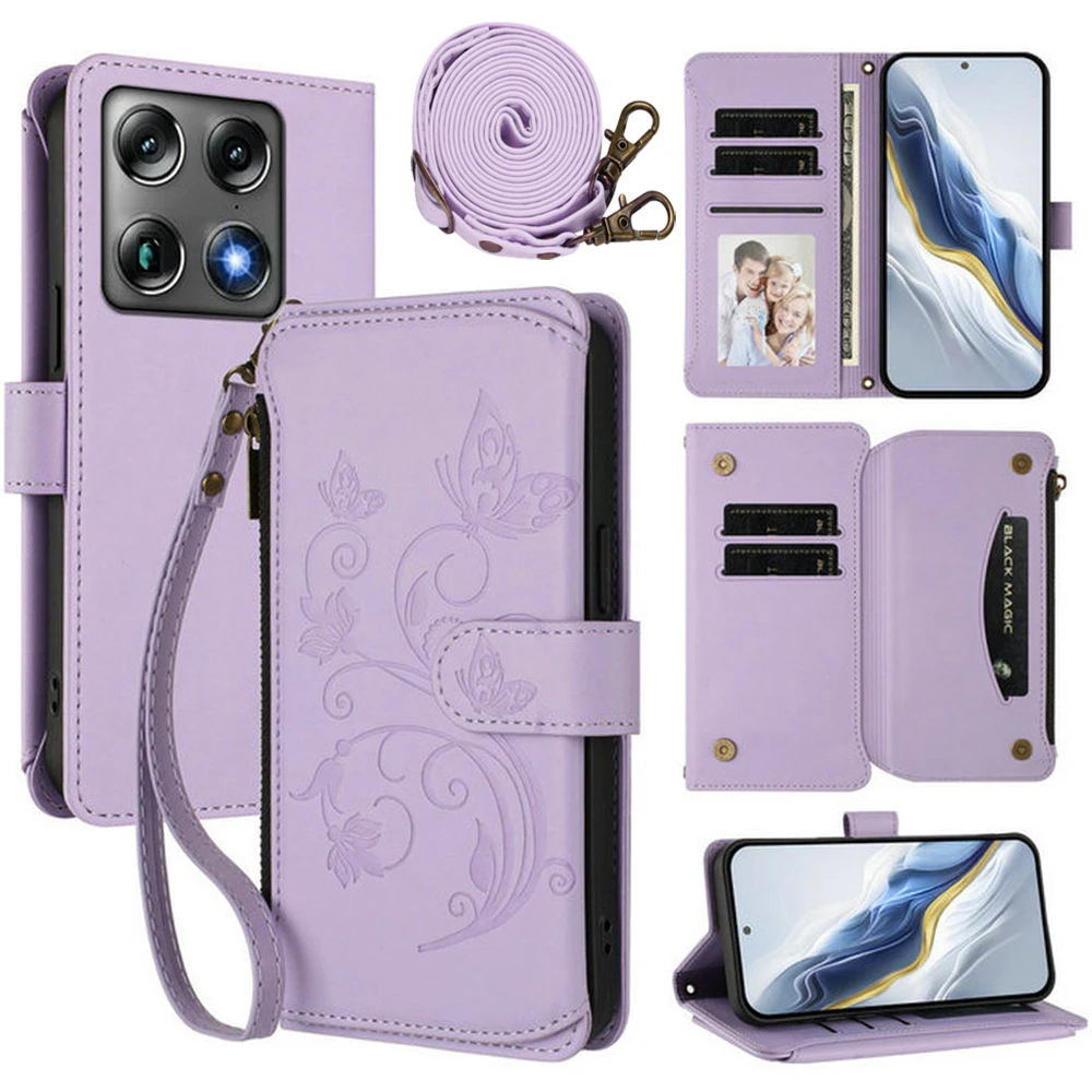 Funda con tapa para Motorola Edge 70 Fusion 5G, Funda tipo billetera de cuero con cremallera, Funda Motorola Moto Signature, Moto X70 Air Edge 70