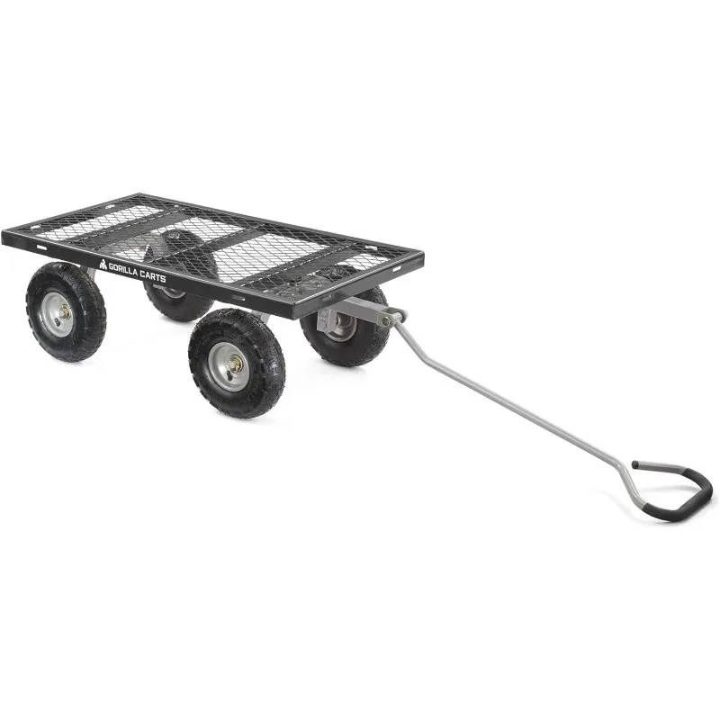 Pound Capacity Steel Utility Cart, Flatbed Dolly Gardening Cart Outdoor Yard Wagon with Tow Handle and Removable Sides,