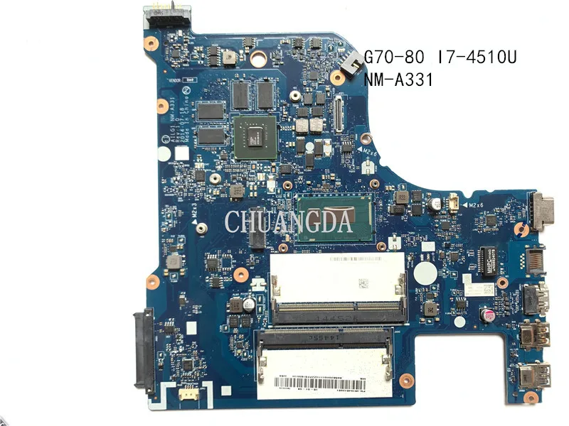 For Lenovo IdeaPad G70-70 G70-80 Laptop Motherboard AILG1 NM-A331 SR1EB I7-4510U