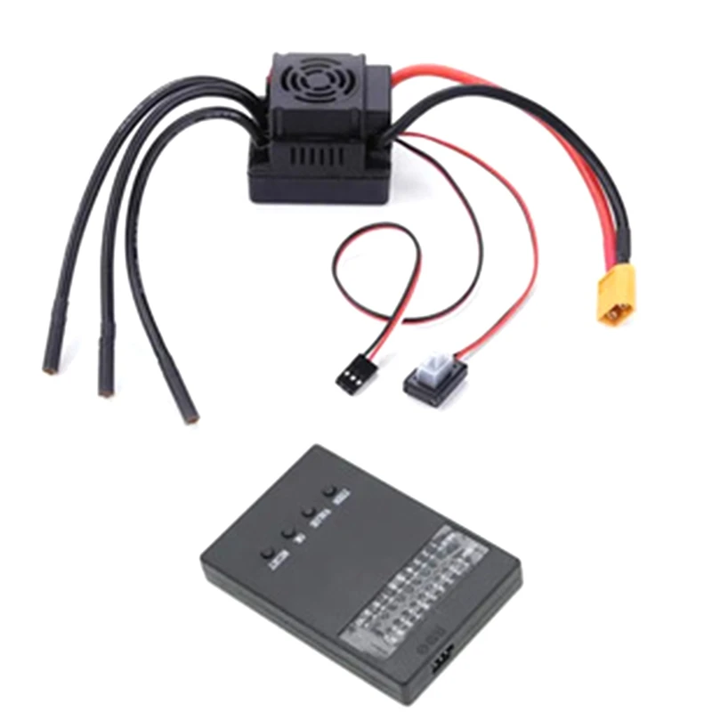 Rc 80A Brushless ESC Electric Speed Controller with 5.8V / 3A SBEC 2-4S Programe Card for 1/8 1:8 RC Car (XT60 Plug)