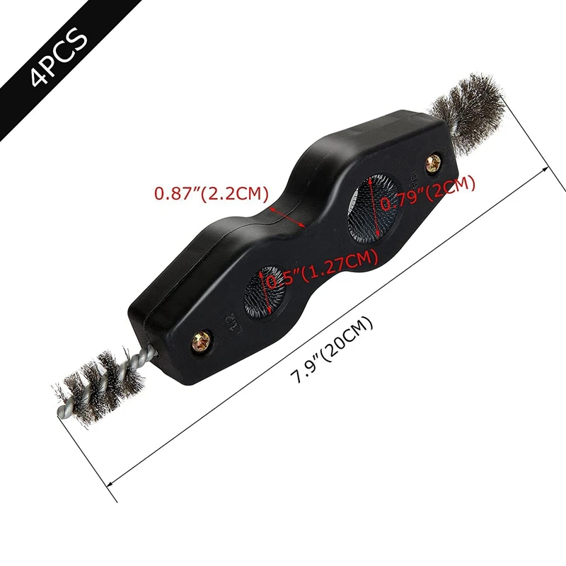 Cepillos de tubería de cobre de 4 piezas, herramienta de limpieza de tuberías, limpiador de tuberías de cobre, cepillos de montaje de tubos de cobre, para fontanería