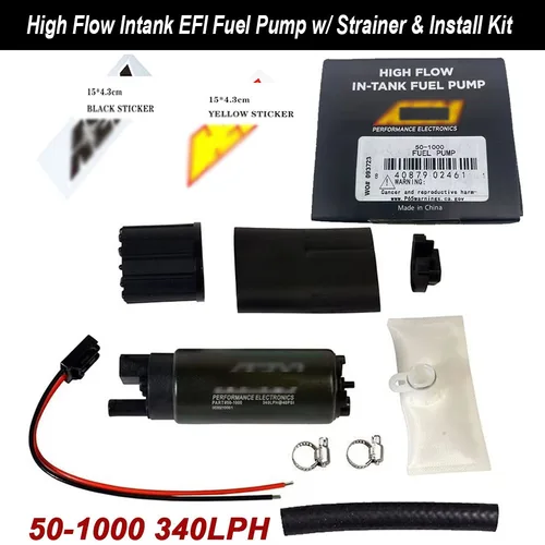 Universal para bomba de combustible EFI de alto flujo AEM 50-1000 340LPH con colador y Kit de instalación para Walbro GSS342 50-1210