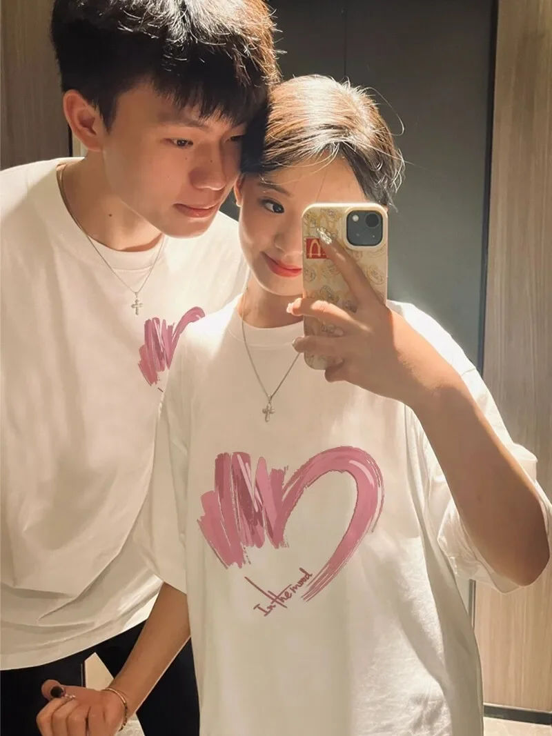 Lovers Couple T Women Men Newest Valentines Gift Printing T Shirts Boyfriend Girlfriend Husband Wife Tshirt Summer Casual Tops