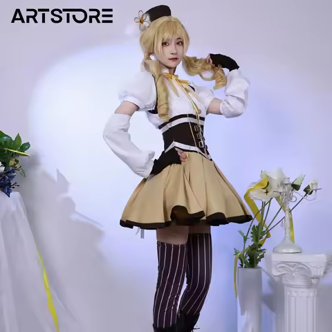 Tomoe Mami Cosplay Anime Puella Magi Madoka Magica Cosplay Costume Tomoe Mami Dress Outfits for Halloween Party