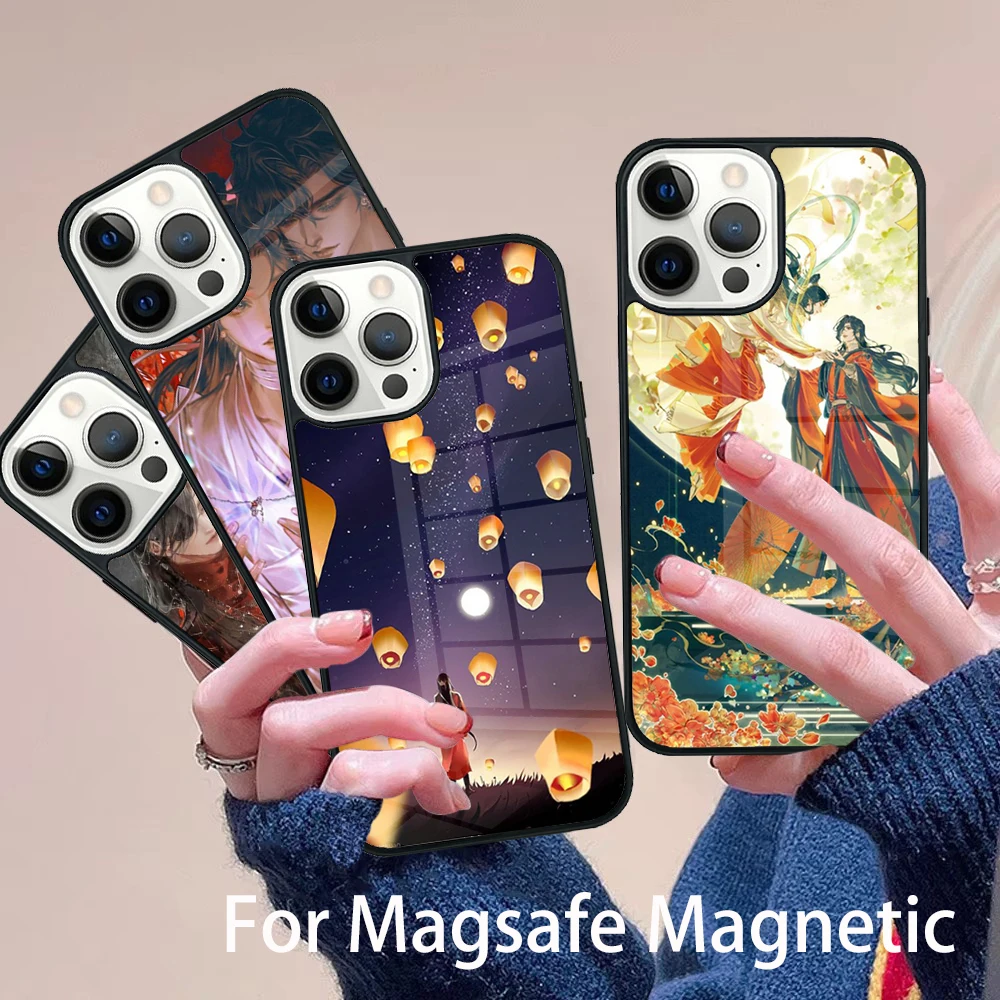 

Tian Guan Ci Fu Phone Case Magesafe Magnetic Wireless Charge Cover For IPhone 16 11 12 13 14 15 Pro Max Plus Mini