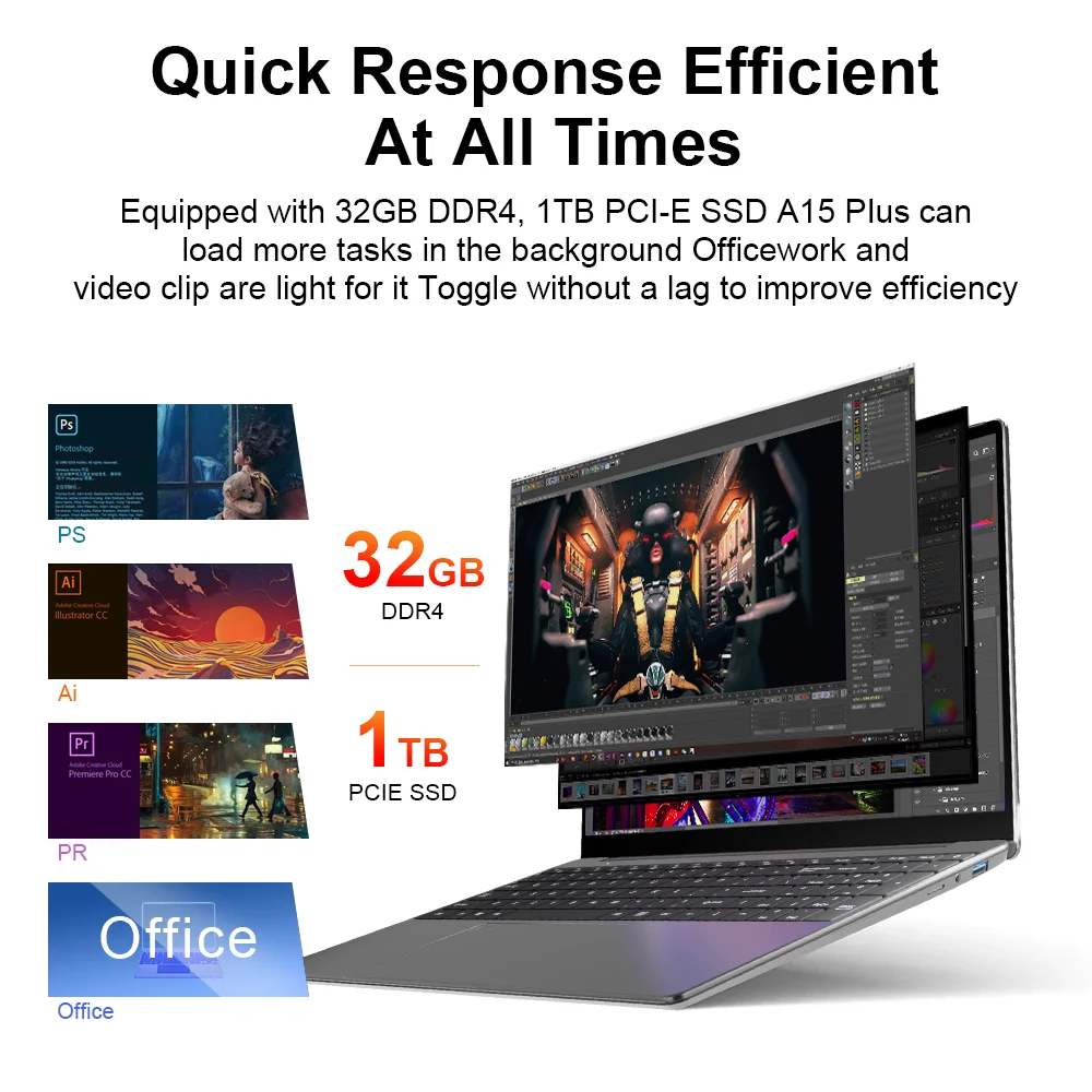 Ninkear A15 Vmint 15.6 hüvelykes FHD IPS Notebook 32GB DDR4 1TB AMD ryzen7 5700U PCIE  Füzet 5000mah stv Üteg Élet