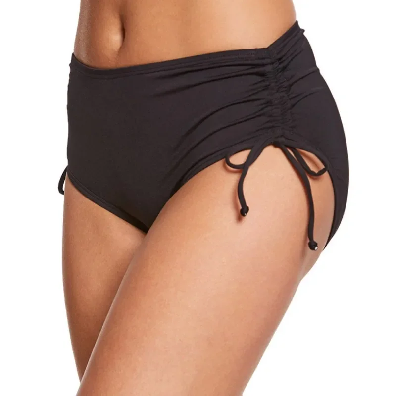 

Customized Women's Bikini Bottoms with Side Tie, Adjustable Short Swimsuit, Bathing Suits, Full Coverage, Large Swimwear Bottomk