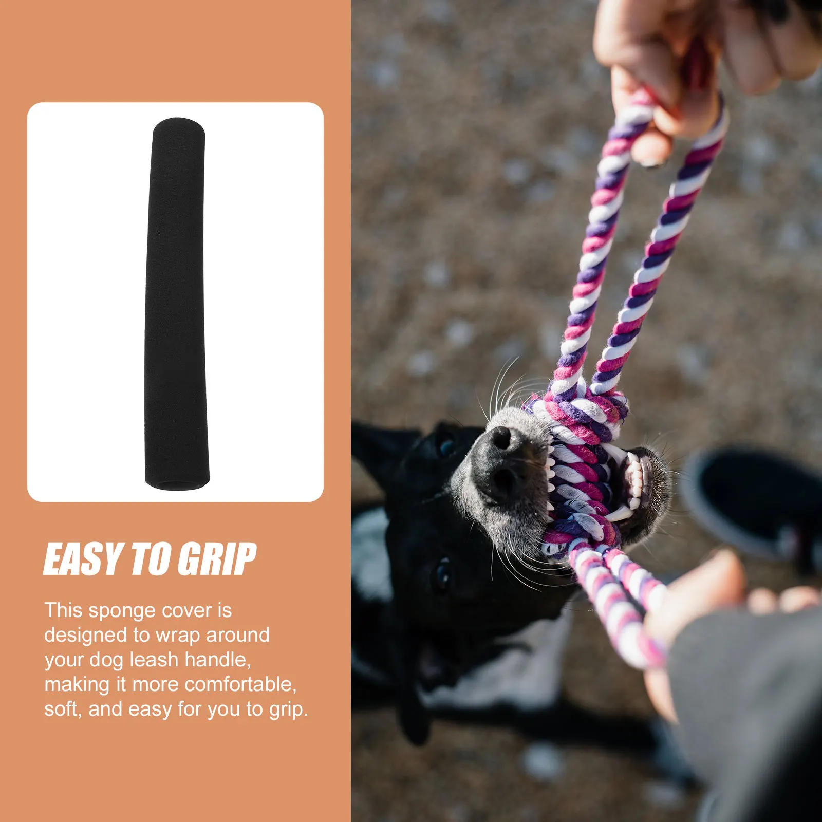 

Pet Leash Handle Wrap Dog Leash Sponge Wraps High Density Black Sleeve Non Slip Grip Comfortable Walks Outdoor Pet Supplies