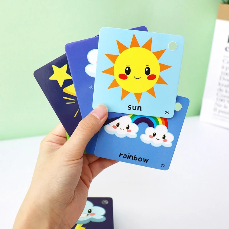 54pcs Set 8cm Double Side Early Learning English Chinese Cards For Babies Kids Preschool Teaching Aids