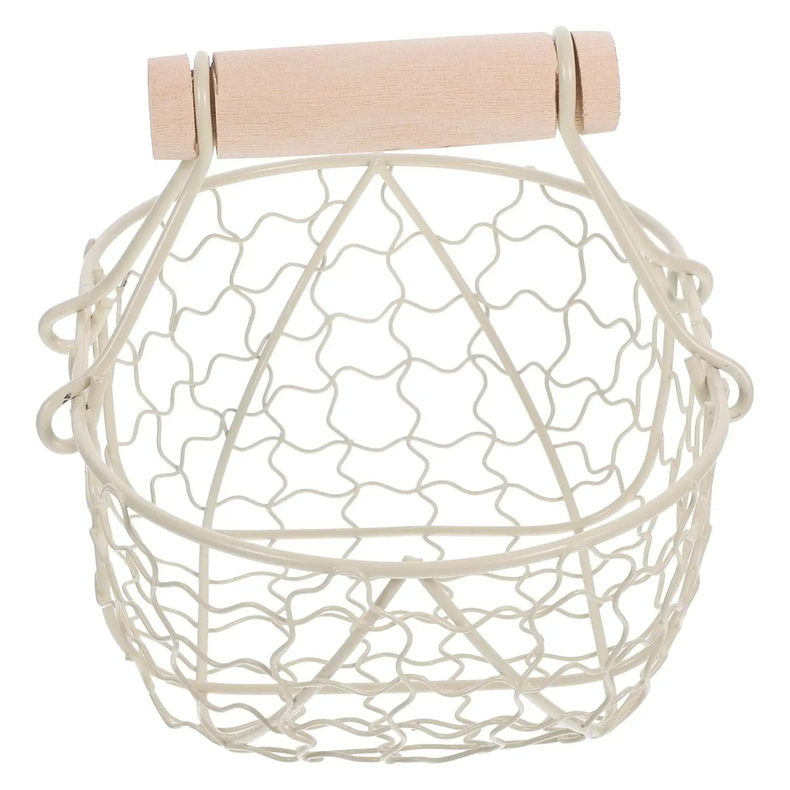 

Iron Storage Basket Portable Fruit Bread Handheld Wrought Wire Eggs Fruits Premium Material Home Decor Small Items Storage