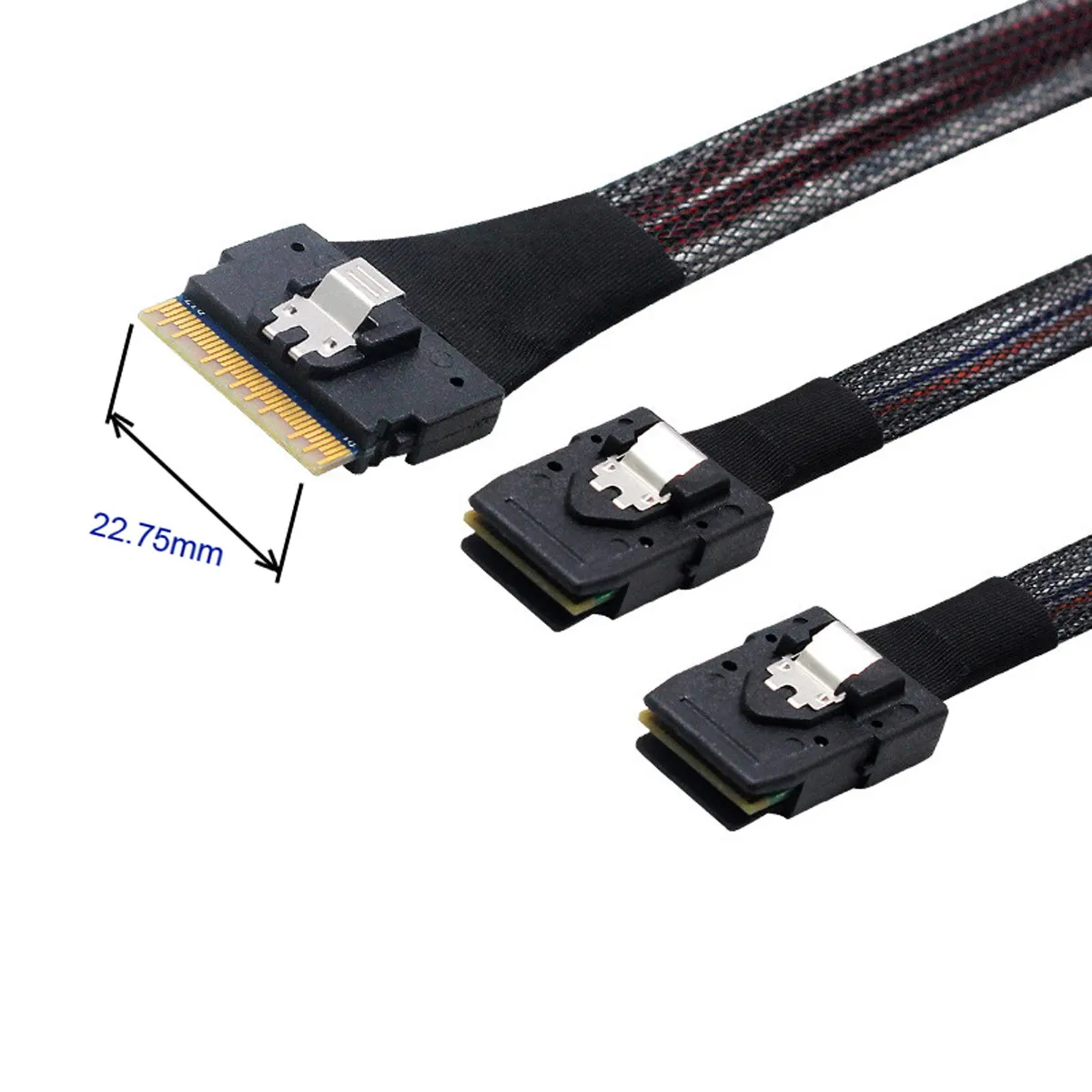 

PCI-E Ultraport Slimline SAS Slim 4.0 SFF-8654 8i 74pin to Dual SFF-8087 Mini SAS Cable PCI-Express