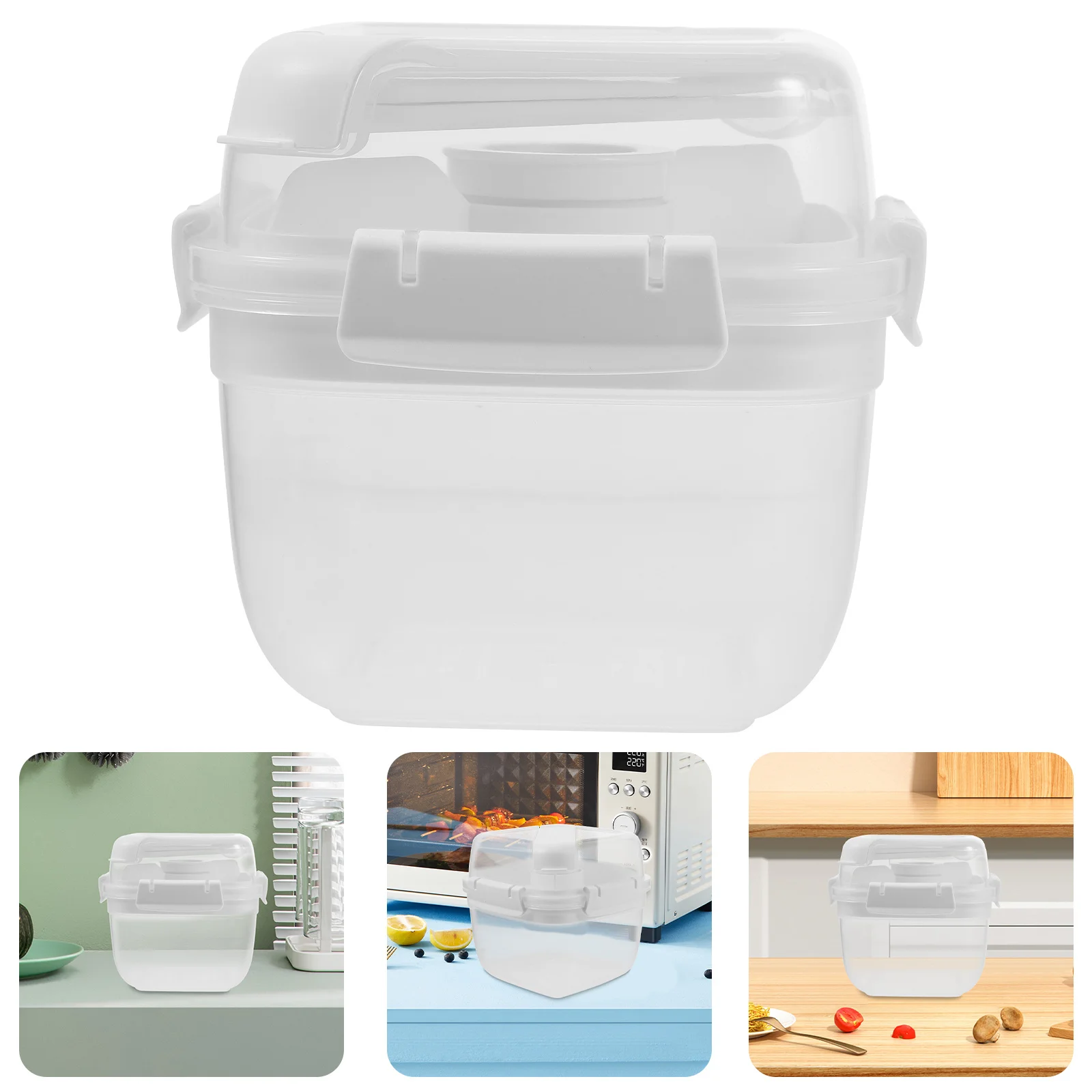 

Bento Lunch Box Reusable Double Compartment Food Container Portable Lunch Holder for Office Travel School Large