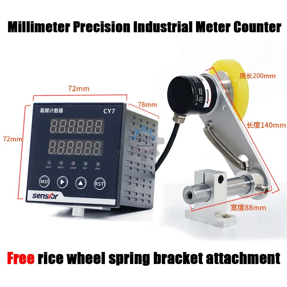 Imagem -02 - Medidor de Contador de Alta Freqüência Rolo de Alta Precisão Eletrônico Digital Display Edge Banding Machine Meter Encoder