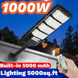 2025 Newest 1000 W LED Outdoor Solar Lights Motion Sensor Wall External Solar Lamp Waterproof Sunlight Power Street Garden Light