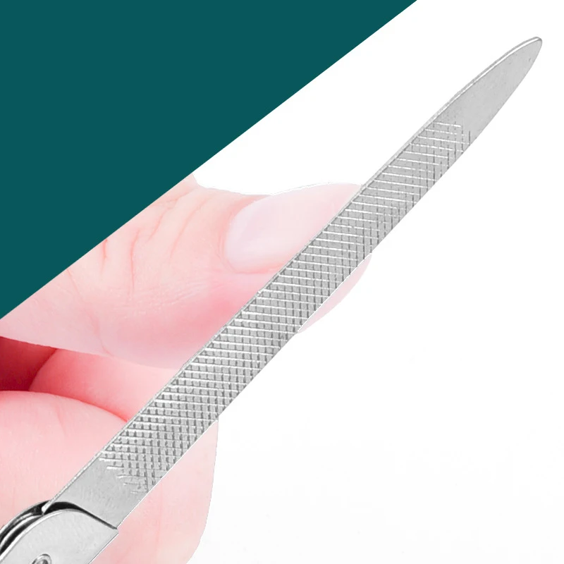 [J] Foldable Nail Files Double-sided Stainless Steel Pocket Size Nail Files Travel Portable Manicure Pedicure Nail Art Tool