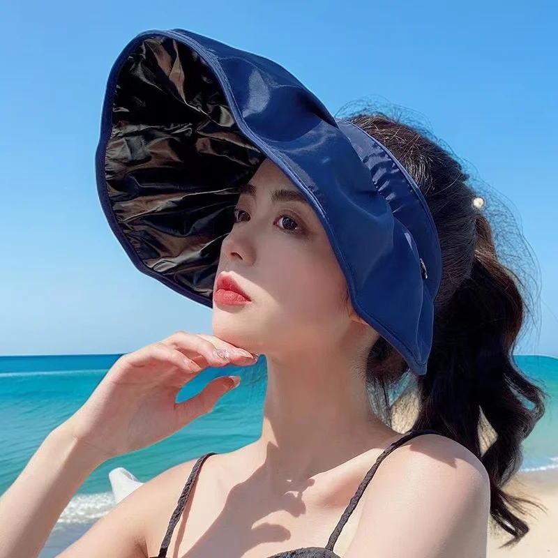 كبير حافة غطاء الوجه الإنترنت المشاهير شل قبعة النسخة الكورية قبعة الشمس المحمولة المتداول عقال الشمس سيدة قبعة الصيف قبعة الشمس 2
