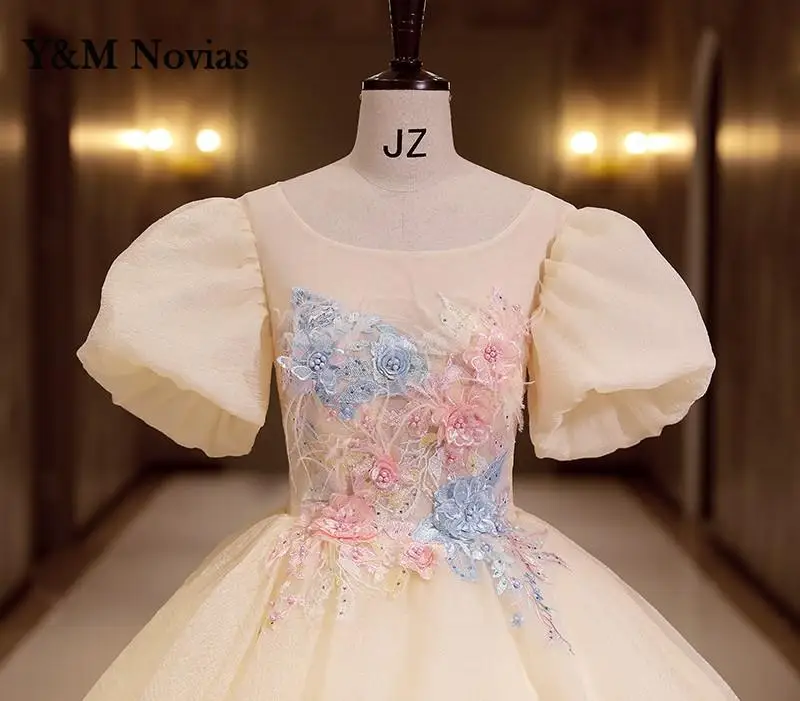 Y & M-Vestidos De quinceañera para niñas, vestido De princesa con volantes, dulce, 15, para baile De graduación