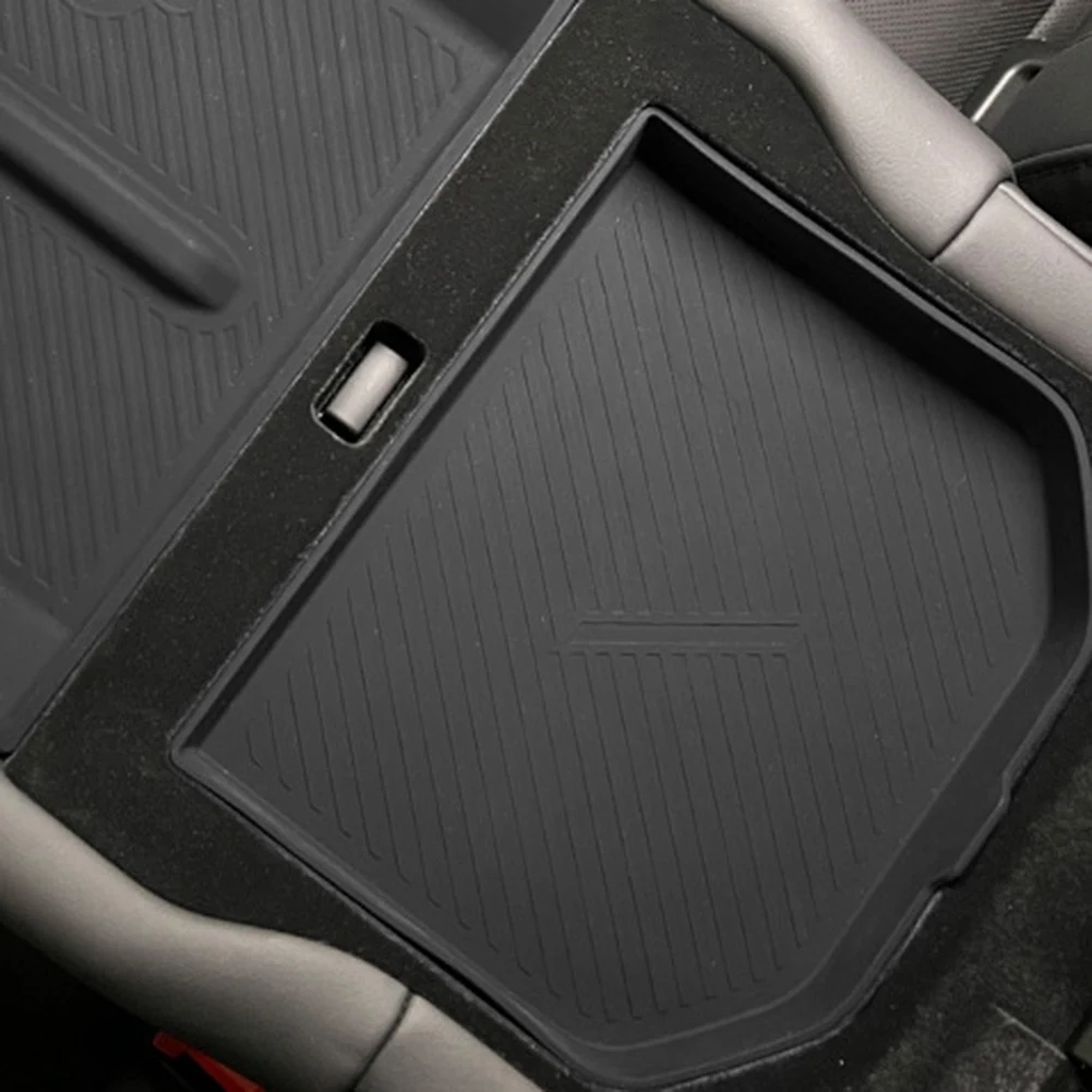 Underlay Back Row Seats Silicone Lower Tray Armrest Box Storage Tank Pad for Tesla New Model S X 2023 Grey