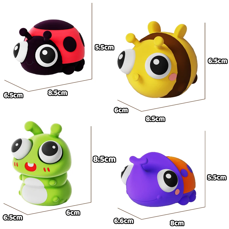 Brinquedos de apertar insetos de pequeno animal fofos Pressione esses insetos deliciosos e seus olhos pop-out perfeitos para relaxamento sensorial