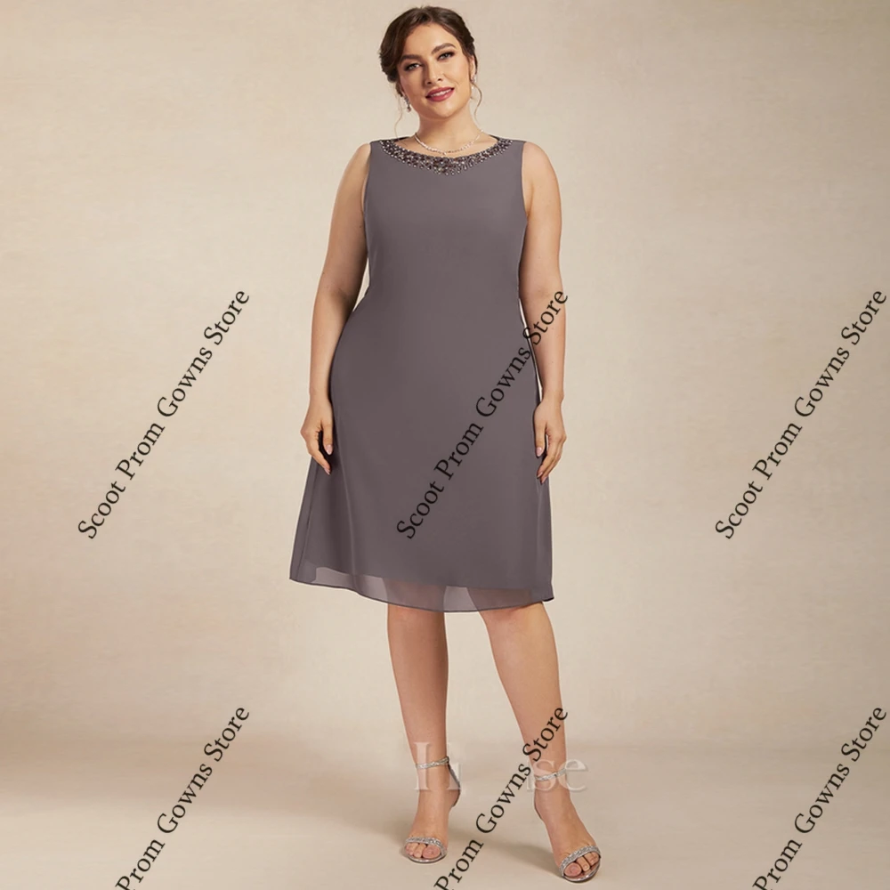 فساتين أم العروس باللون البني مقاس كبير 3/4 كم فساتين حفلات الزفاف للنساء 2025 صيف جديد شيفون للشاطئ رداء السهرة