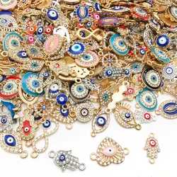 Randomly Mix 10/20pcs Lucky Evil Eye Charms For Bracelet Necklace Earring Accessory DIY Eye Charm Artificial Jewelry Pendants