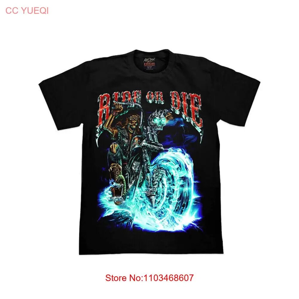 Футболка Ride Or Die Ghost Bike Skull Rider Мотоциклетная светящаяся в темноте футболка с принтом