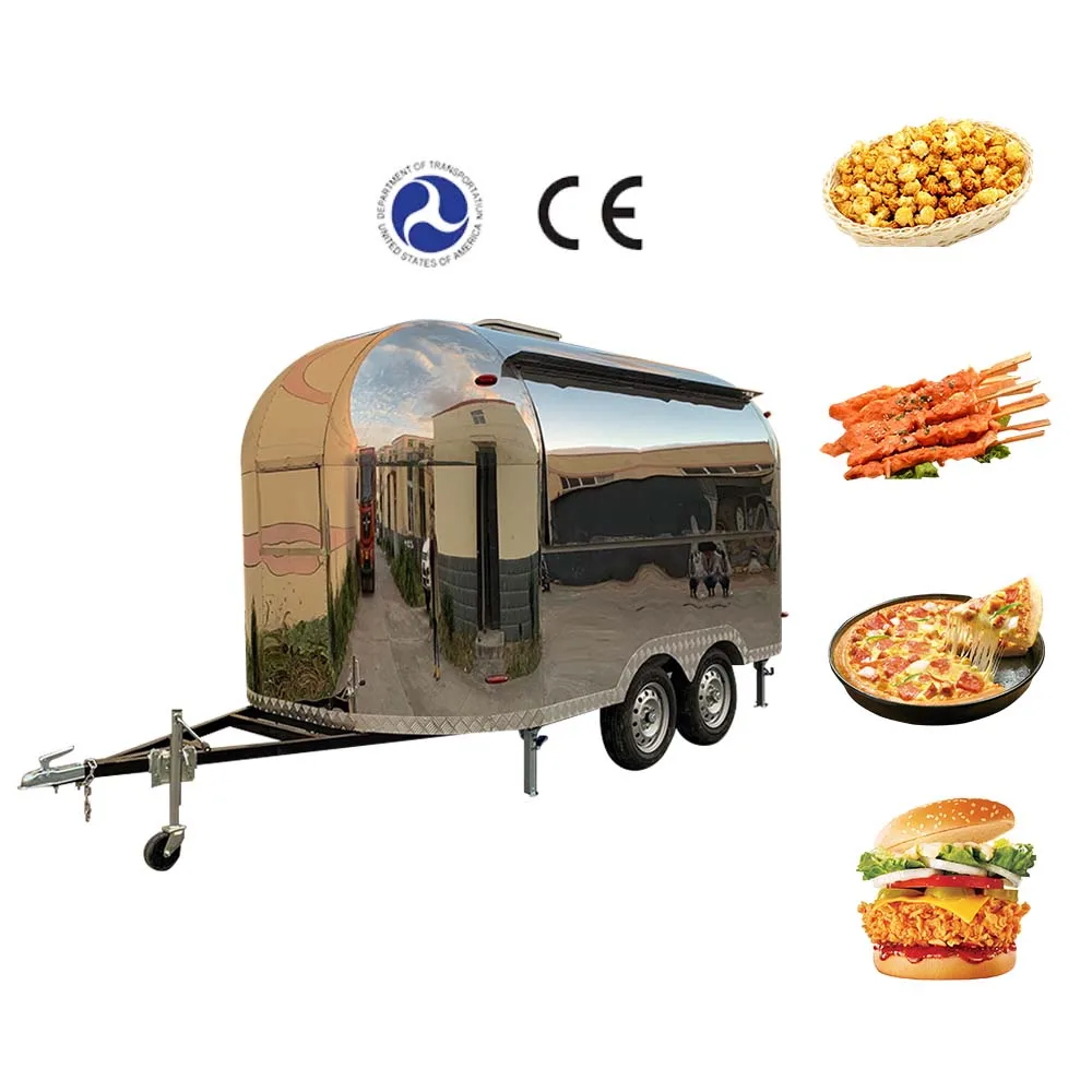 Airstream Food Truck Trailer With Full Kitchen Mobile Bar Station  Ice Cream Cart Churros Pizza Taco Kiosk Coffee Hot Dog Cart