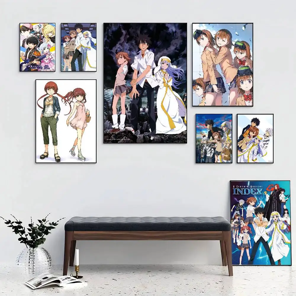 To Aru Majutsu No Index Anime Posters Living Room Bar Cafe Quality Canvas Vintage Style Comics Painting Art Home Wall Decor