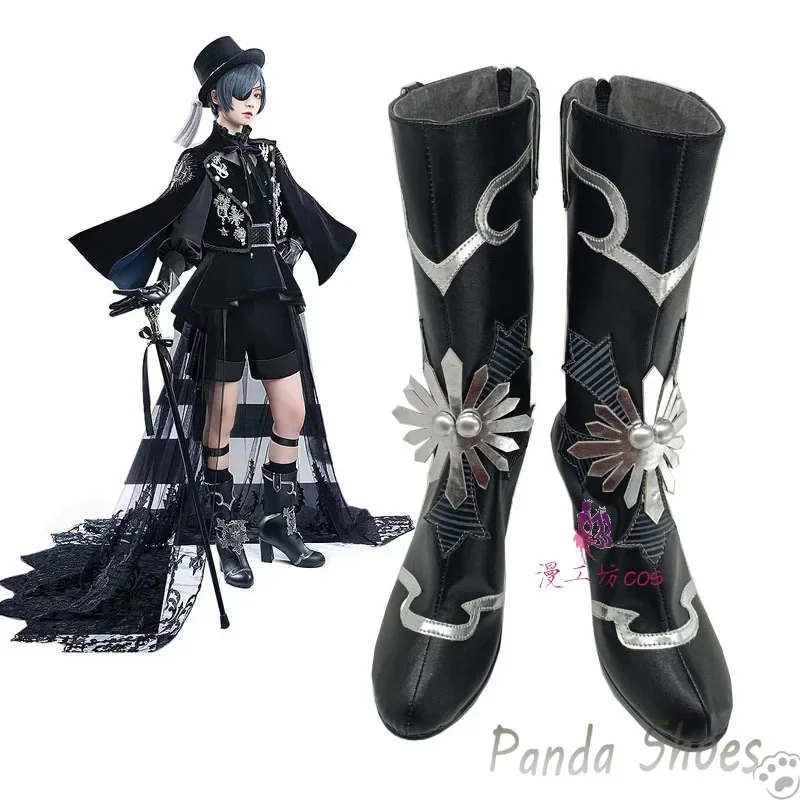 

Ciel Black Butler Cosplay Shoes Anime 15th Anniversary Cos Long Boots Ciel Phantomhive Cosplay Costume Prop Shoes for Halloween