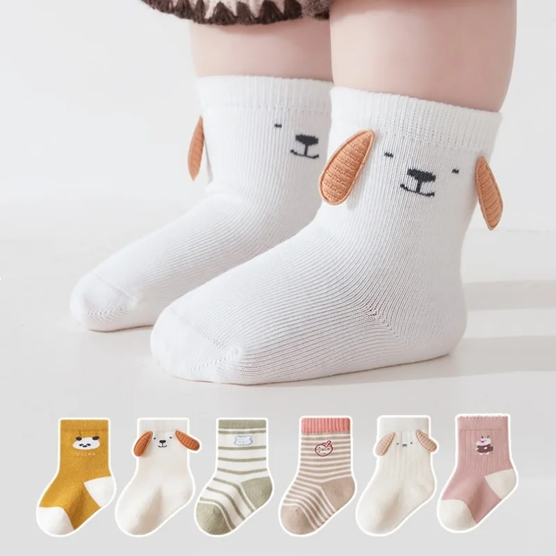 3Pairs/set Newborn Baby Socks For Boys Girls Soft Cotton Kids Cartoon Girl Boy Sock Infant Toddler Fashion Children's Socks 0-5Y
