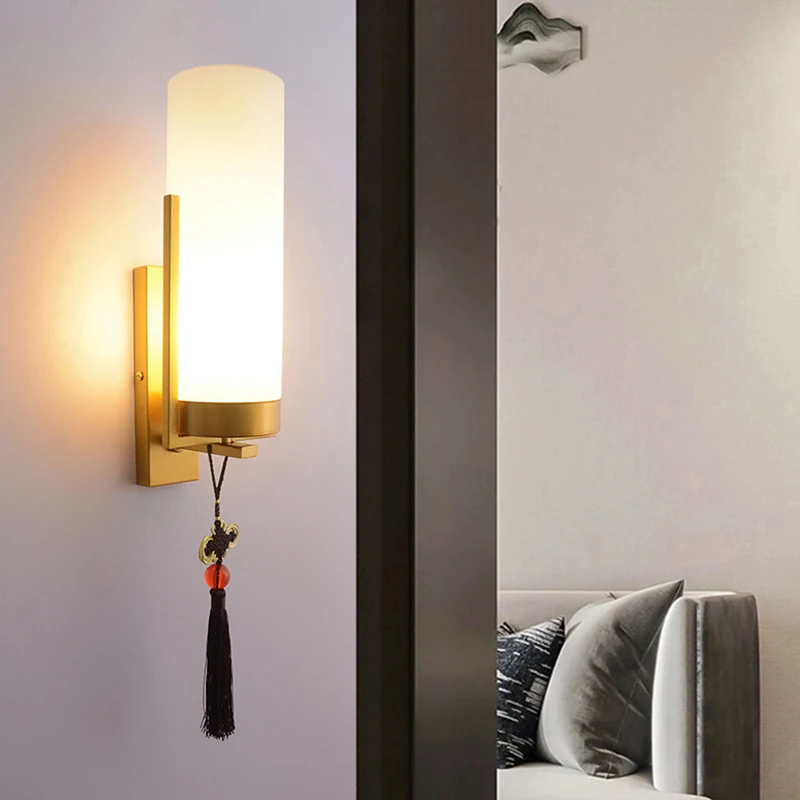 

New Chinese Style Wall Lamp Modern Minimalist Living TV Background Wall Hotel Corridor Bedside Lighting Fixtures