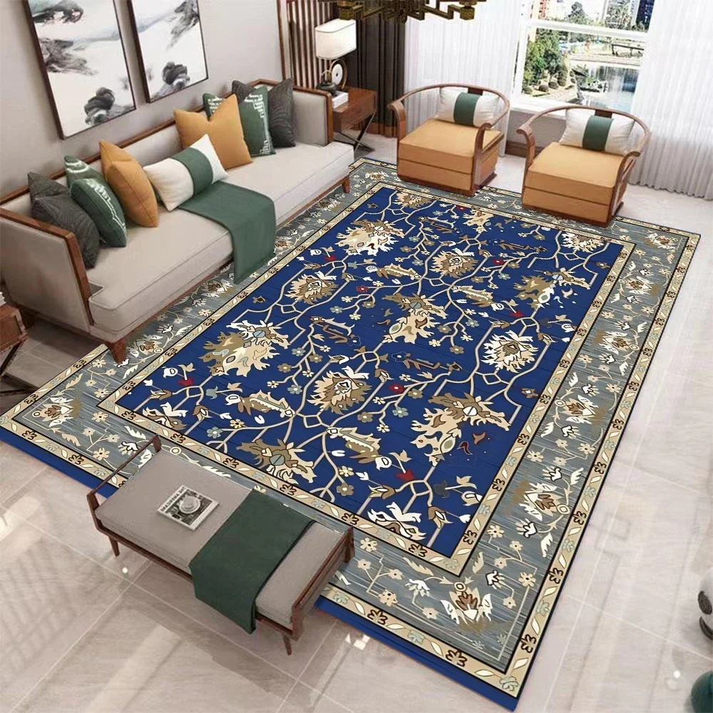 Boho  Area Rug, Soft Washable Vintage Carpet for Living Room, Bedroom & Dining Room, Non-Slip Neutral Home Decor Mat