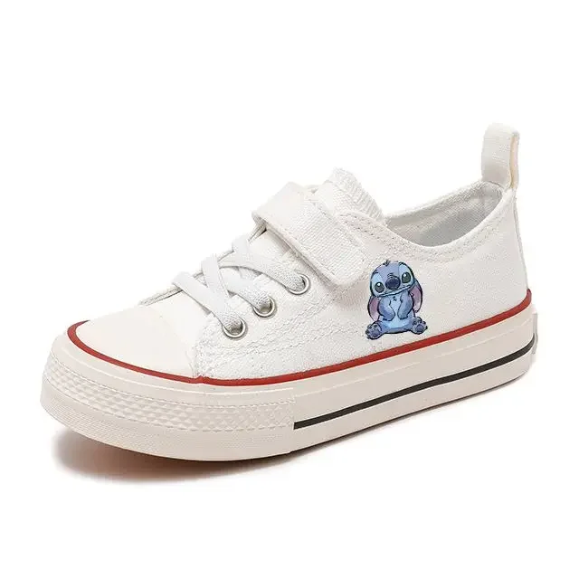 Girl outdoor wear Lilo Stitch Girl Kid Canvas Shoe Disney Casual Cartoon Sport comfort Shoes Children Print Boy Tennis Shoes