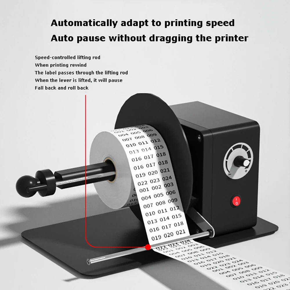 Mini Desktop Label Rewinder Automatic Rewinder Paper Machine Washable Label Paper Industrial Labeling Machine Strip