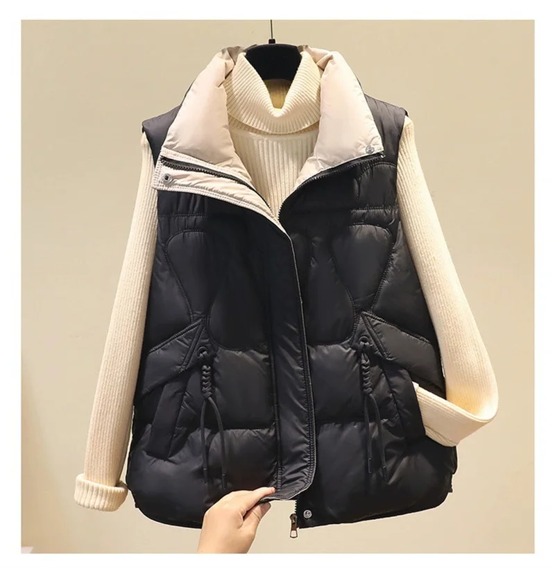 Women Down Cotton Vest 2026 Autumn Winter Fashion New Sleeveless All-Match Warm Lady Waistcoat Comfortable Ladies Short Jacket