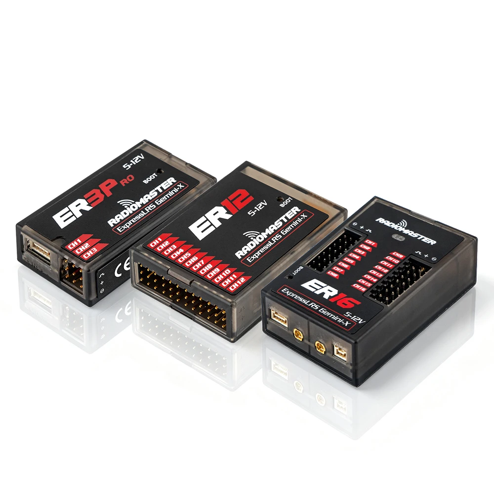 New RadioMaster ER3 PRO / ER12 / ER16 Receiver Gemini‑X True Diversity ELRS PWM for Fixed‑wing