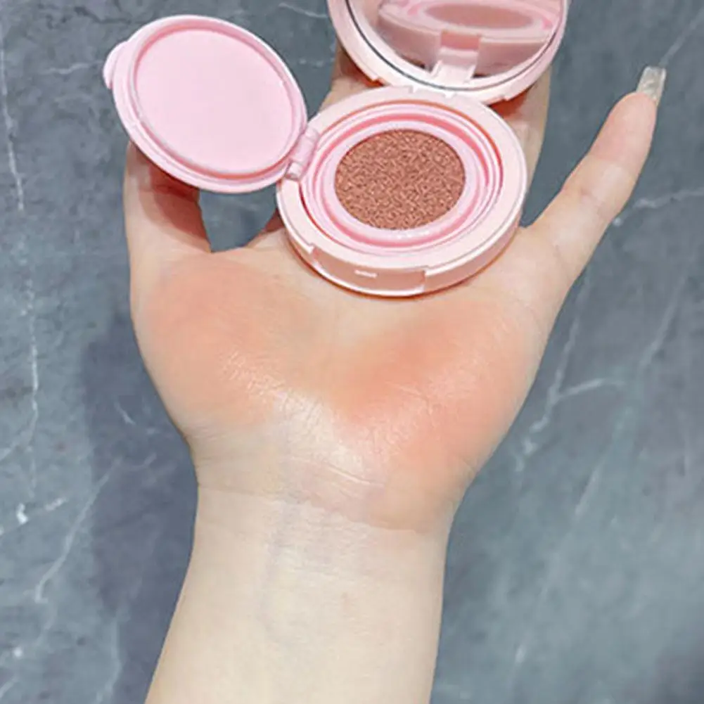 Moisturizing Air Cushion Powder Blusher Mud With Puff Soft Natural Blush Fog Makeup Brightening Cream Blush Whitening Face V1C6