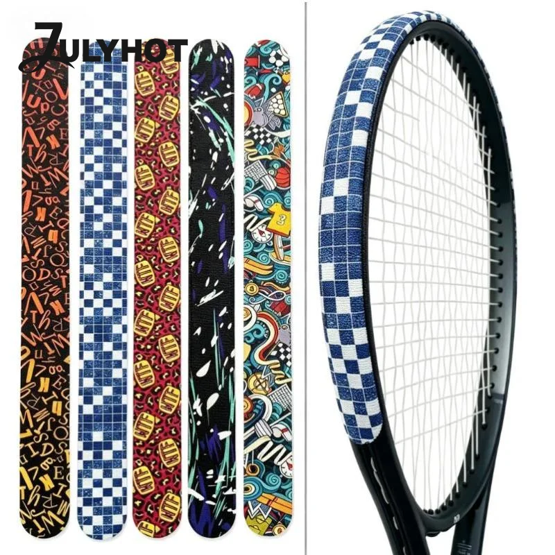 Colorful PU Tennis Racket Protective Tape Racket Edge Sticker Waterproof Anti Scratch Fit For Tennis Training And Daily Use