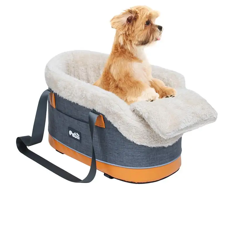 

Center Console Dog Car Seat Soft Armrest Pet Car Seat Dog Cat Travel Bags With Straps Storage Pocket Pet Safety Carrier For