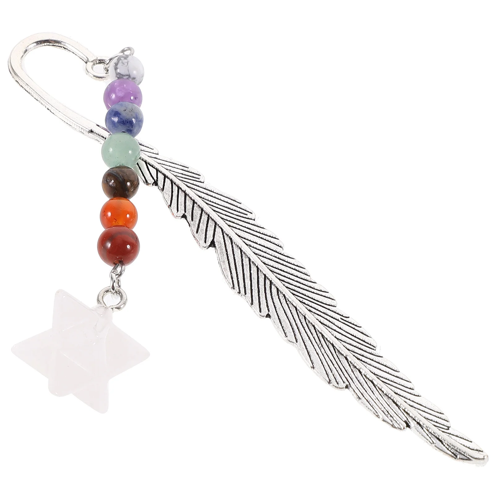 

Crystal Pendant Metal Bookmark Retro Delicate Reading Tool Decorative Plume Page Marker for Teachers Students Office