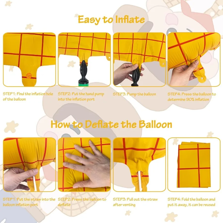 40인치 무광 노란색 풍선 장난감 영감을 받은 스토리 테마 파티 용품 숫자 생일 장식 카우보이 장식 서부 카우걸