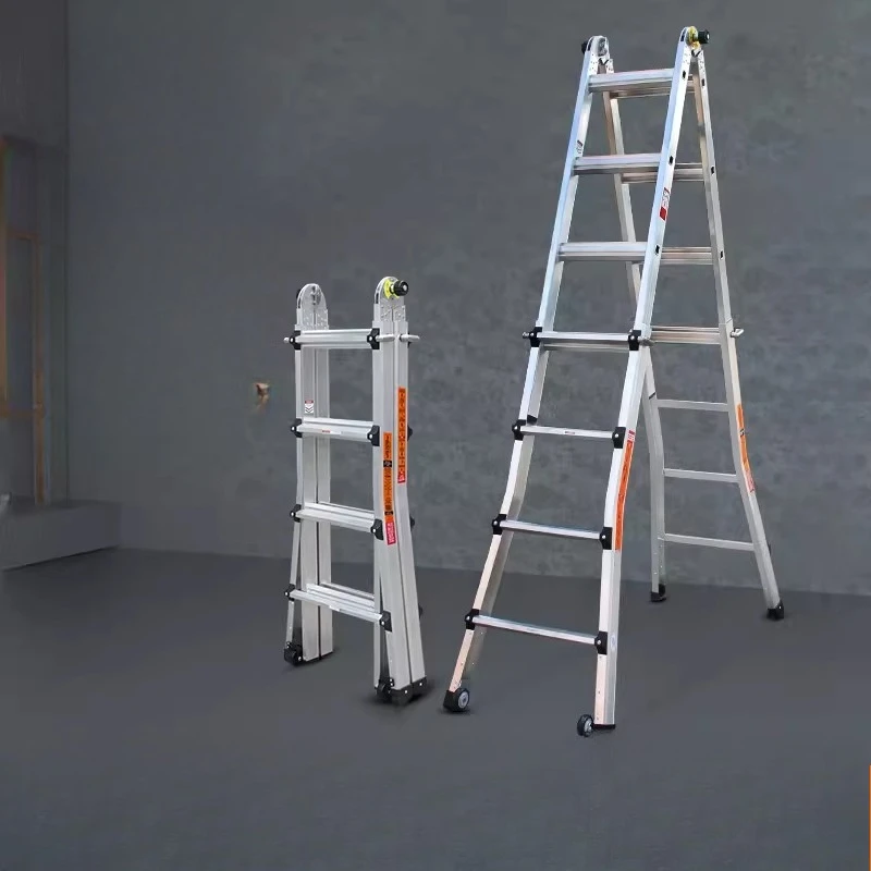 Little Giant Aluminum Alloy Telescopic Engineering Herringbone Ladder One-word Straight Ladder Thickened Folding Portable Mobile