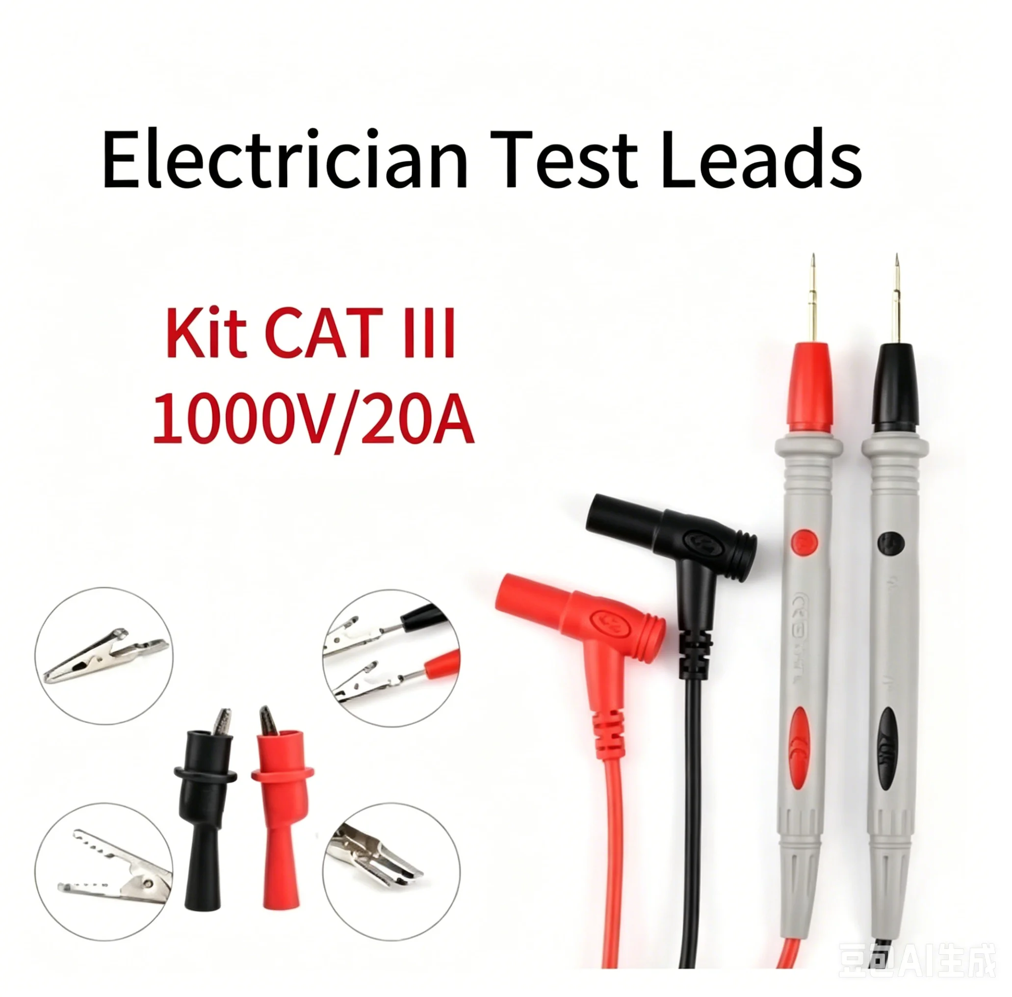 Ultra Fine Needle Tip Multimeter Probes 1000V 20A Test Leads for Precision Electrical Measurement