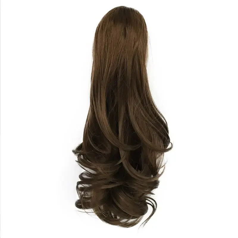 Ten Inch Big Wave Clip Ponytail  Curls.Synthetic High Temperature Silk Wig Ponytail