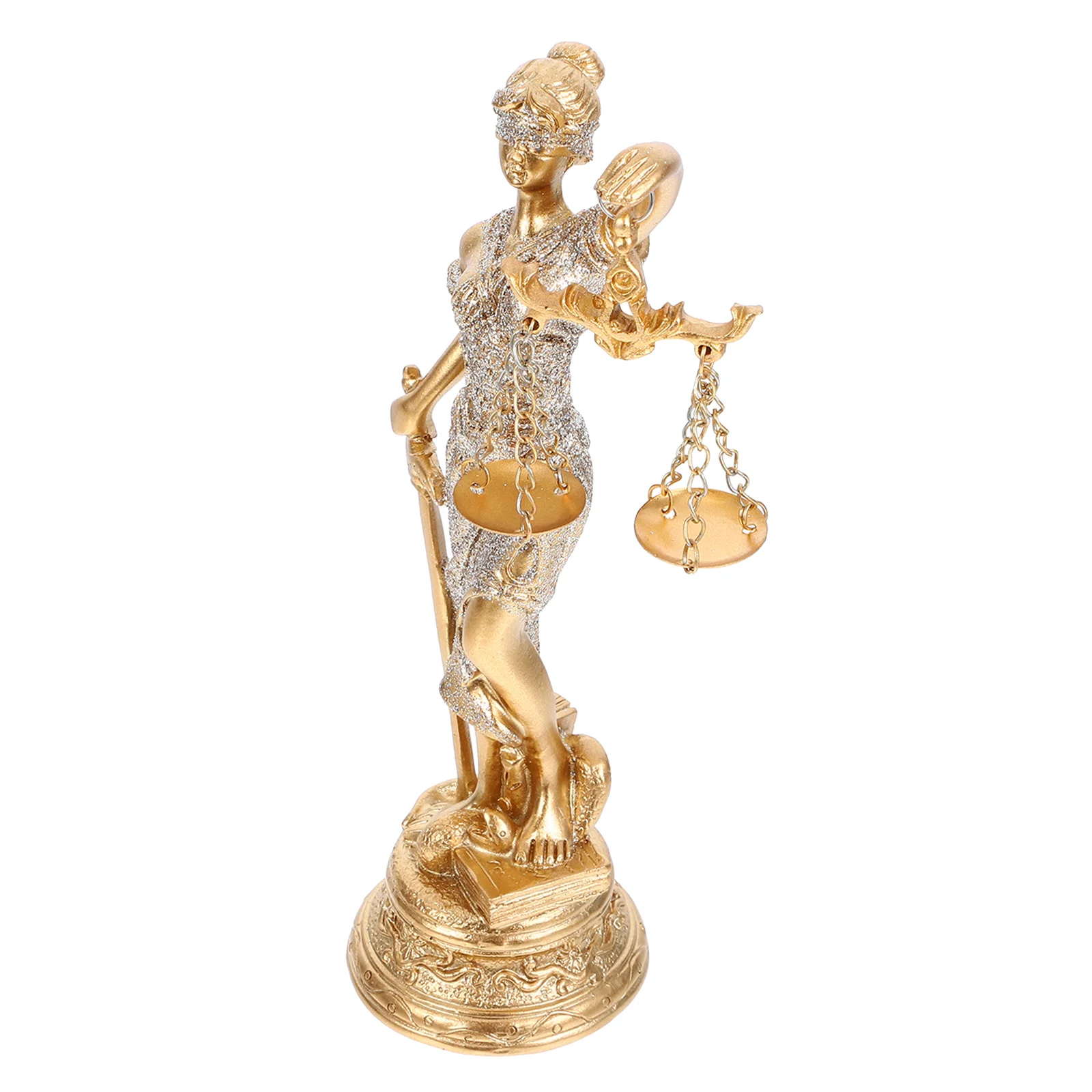 Statue of Scales Justice Decor Posable Elegant Woman Lady Decorative Bookends Roman Greek Law Figurine