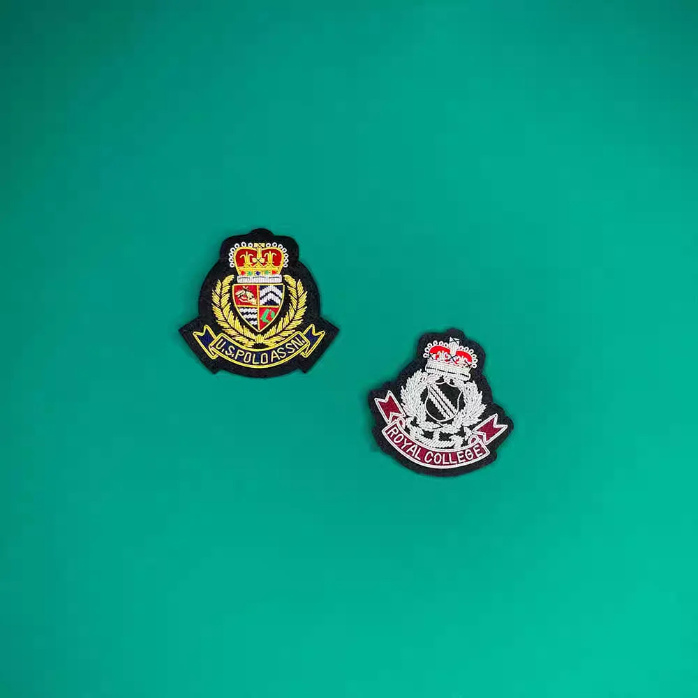 

Fashion Badge India Silk Cannetille Hand Embroidery Bullion Wire Patch Emblem Brooch Coat Uniform Suit Decor Applique Punk Chic