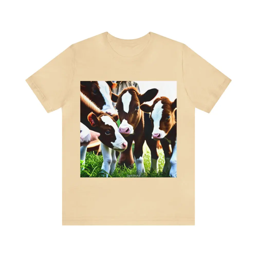 Loving Baby Cows Nose Snuggling Short Sleeve Tee Anime Graphic T-shirts High Quality 100%Cotton Short Sleeve