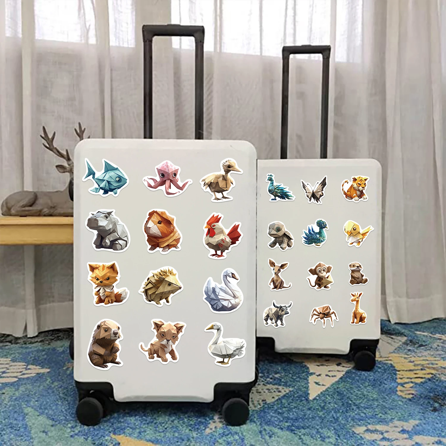 58pcs Origami Aanimal Stickers for Kids Boys Girl Baby Toys Shower Wall Decal For Notebook Water Bottle Luggage Laptop Phone