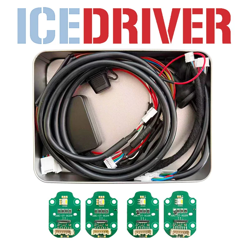 Icedriver for Mercedes Benz AMG GT C190 R190 RGBW RGB DRL Red Blue LED boards  2014-2018 daytime running lights DRL modules